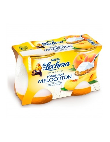 NESTLE LECHERA CON MELOCOTON VIDRIO 2X125G