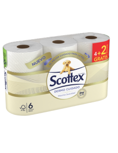 HIGIENICO SCOTTEX DERMO CUIDADO 4+2 6 R