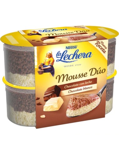 MOUSSE DUO CHOCOLATE BLANCO LA LECHERA